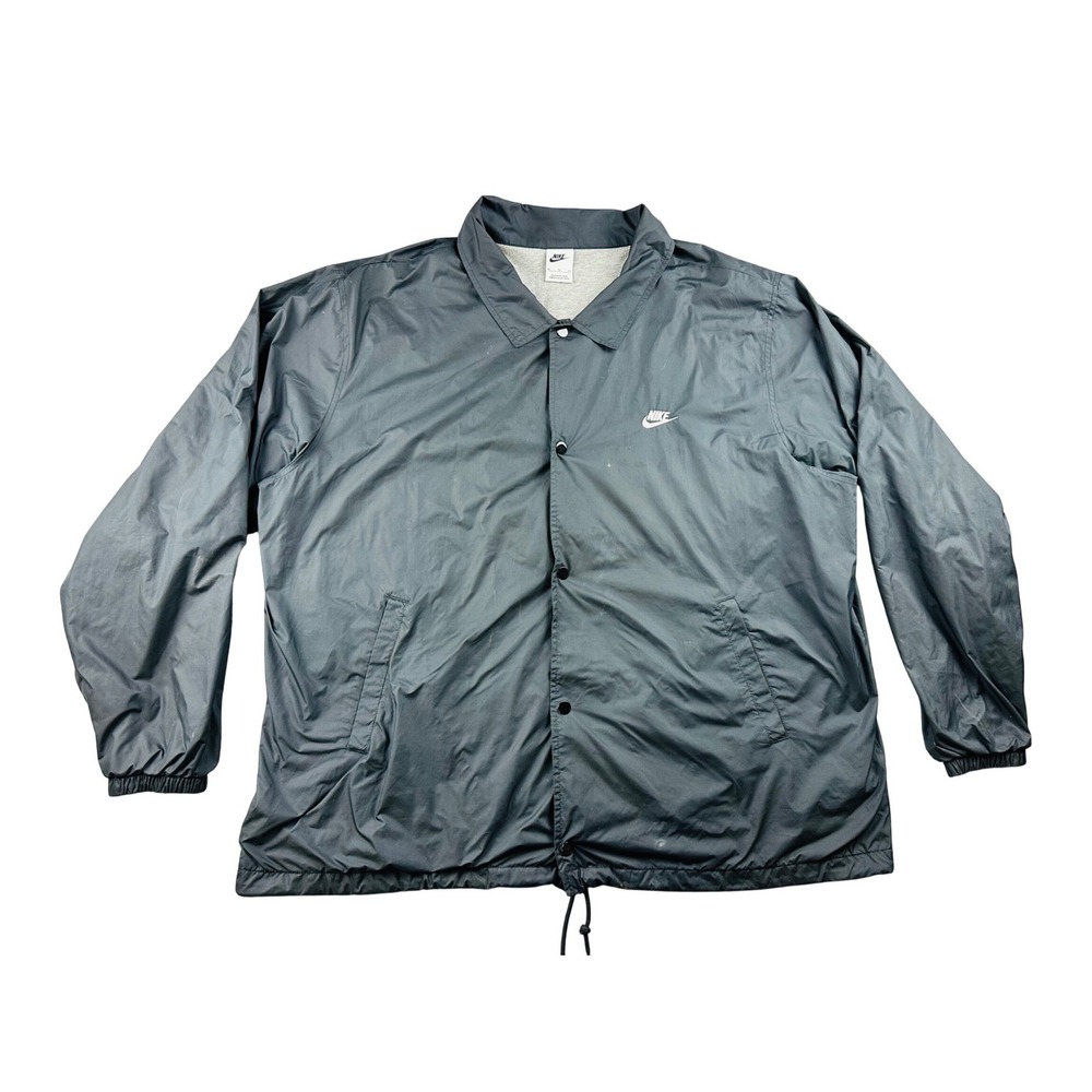 Nike Club Coaches' Windbreaker Jacket Men XL Gray Loose Fit Woven Streetwear